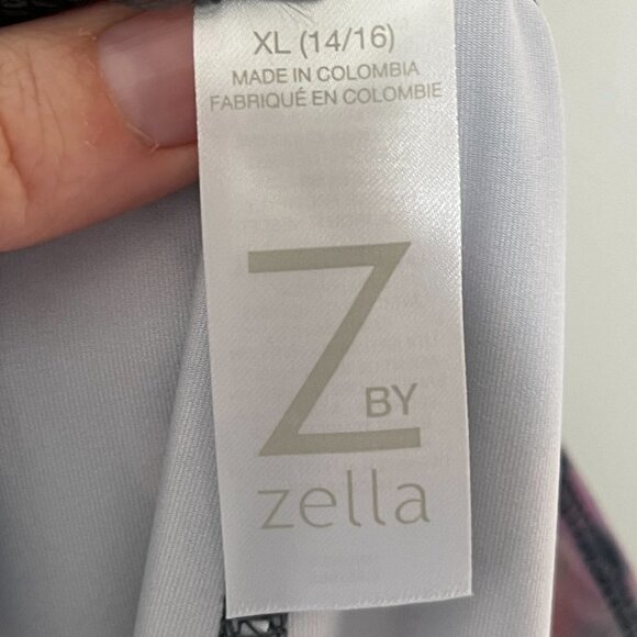 Z by Zella Girl's Athletic Leggings Youth XL 14/16 Abstract Print Gray & Pink - Picture 6 of 8